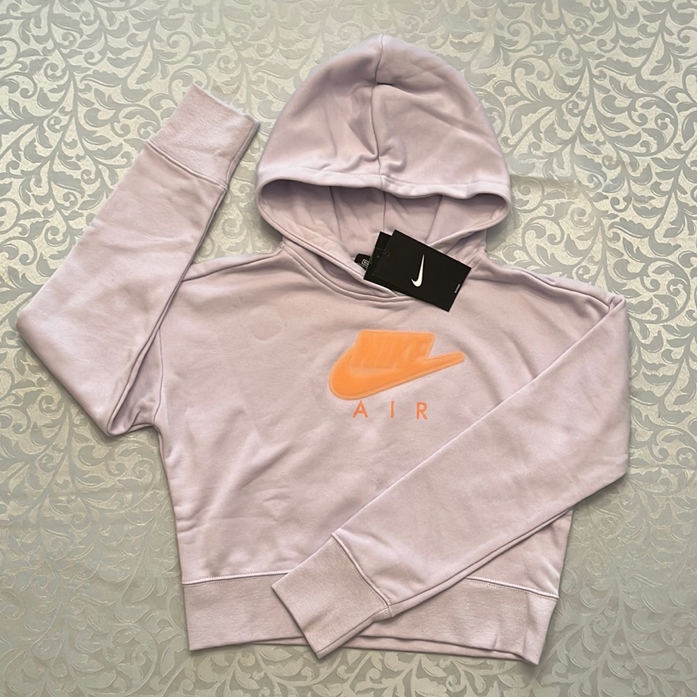 NEW Nike Air Girls Cropped Hoodie Size Large Purple